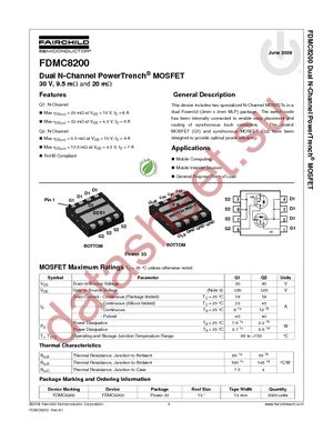 FDMC8200 datasheet  